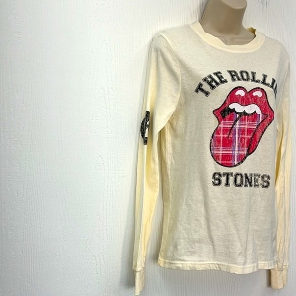 The Rolling Stones - The Rolling Stones Tongue Plaid Graphic Long Sleeve T Small - Picture 4 of 9